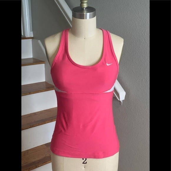 Nike Tops - Nike Bra Shelf Racerback Tank Coral & Cream​​​​​​​​​